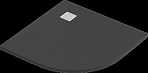 Душевой поддон литьевой Good Door Essentia R 100x100 черный купить в интернет-магазине Sanbest