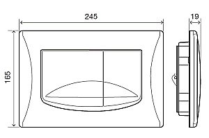 Кнопка для инсталляции Migliore RIVER DUAL ML.PLC-27.052.CR хром купить в интернет-магазине сантехники Sanbest