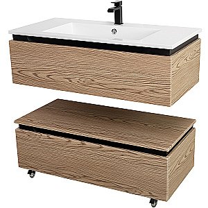 Нижняя тумба Cezares SLIDER-1000-1C-PI-RT-P дуб тангент для ванной в интернет-магазине сантехники Sanbest