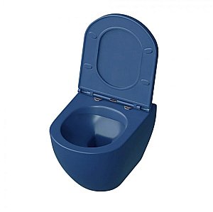 Унитаз подвесной Grossman Color GR-4455BLMS безободковый, с крышкой микролифт, синий матовый купить в интернет-магазине Sanbest