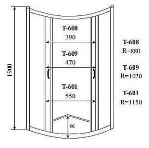 Душевой уголок Timo ALTTI-609 90х90 стекло прозрачное купить в интернет-магазине Sanbest