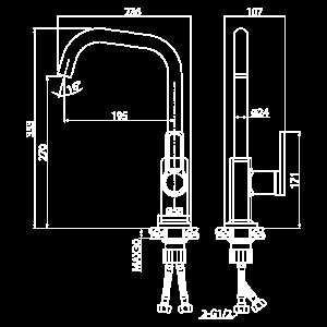 Смеситель для кухни Elghansa Brabant 5613878 хром купить в интернет-магазине сантехники Sanbest