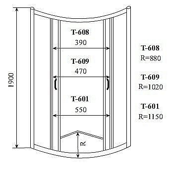 Душевой уголок Timo ALTTI-609 90х90 стекло прозрачное купить в интернет-магазине Sanbest