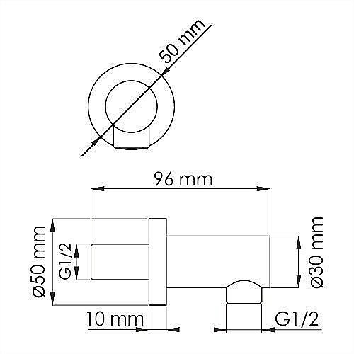Подключение для шланга WasserKRAFT A111 купить в интернет-магазине сантехники Sanbest