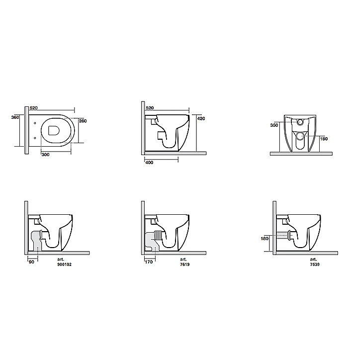 Унитаз приставной Kerasan Flo 3112 безободковый купить в интернет-магазине Sanbest