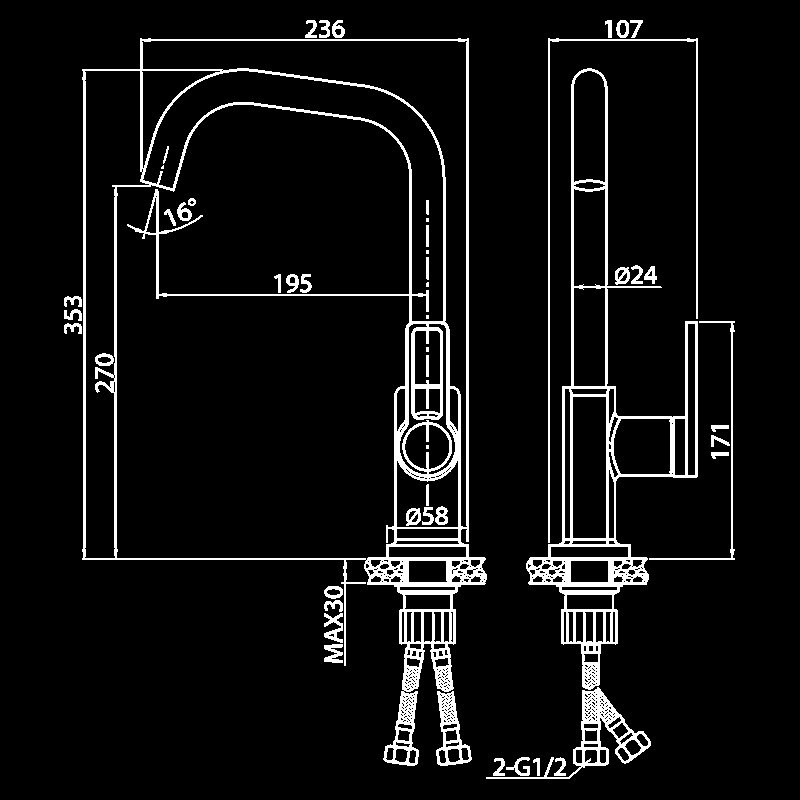 Смеситель для кухни Elghansa Brabant 5613878 хром купить в интернет-магазине сантехники Sanbest