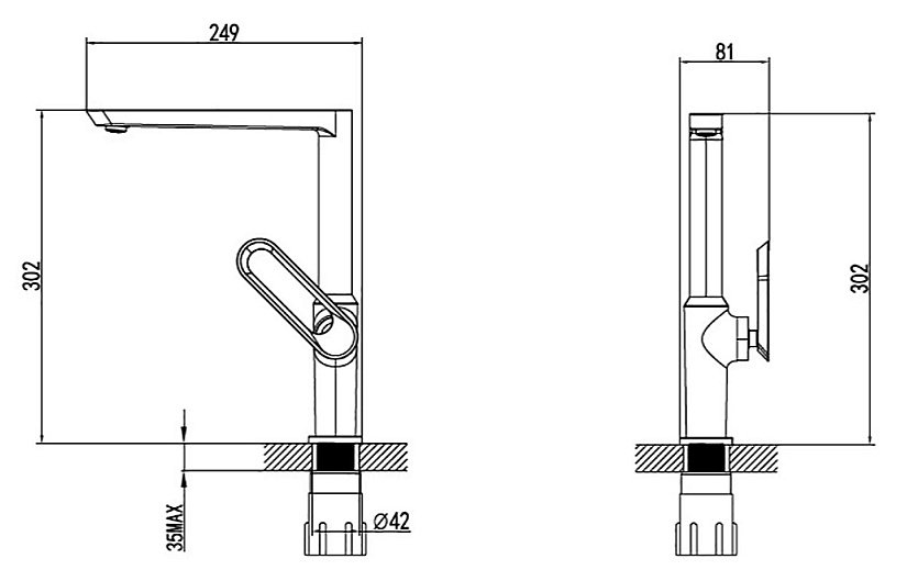 Смеситель для кухни Bien Hermes Черный купить в интернет-магазине сантехники Sanbest