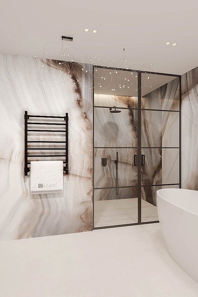 Полотенцесушитель электрический Veconi Barro-B B8050B-B черный купить в интернет-магазине сантехники Sanbest