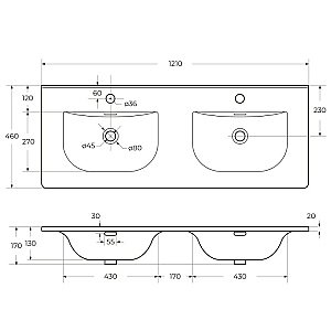 Тумба с раковиной BelBagno ETNA-1200-4C-SO-2-RN Rovere Nature для ванной в интернет-магазине Sanbest