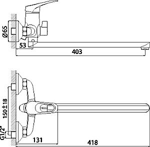 Смеситель для ванны Rossinka B B35-32 купить в интернет-магазине сантехники Sanbest