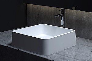 Раковина накладная Salini Gloria 02 1102202M 41,5 из искусственного камня S-Stone, белая матовая купить в интернет-магазине Sanbest