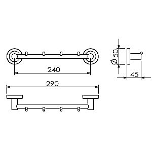 Планка с 4-мя крючками Langberger Burano 11034A купить в интернет-магазине сантехники Sanbest