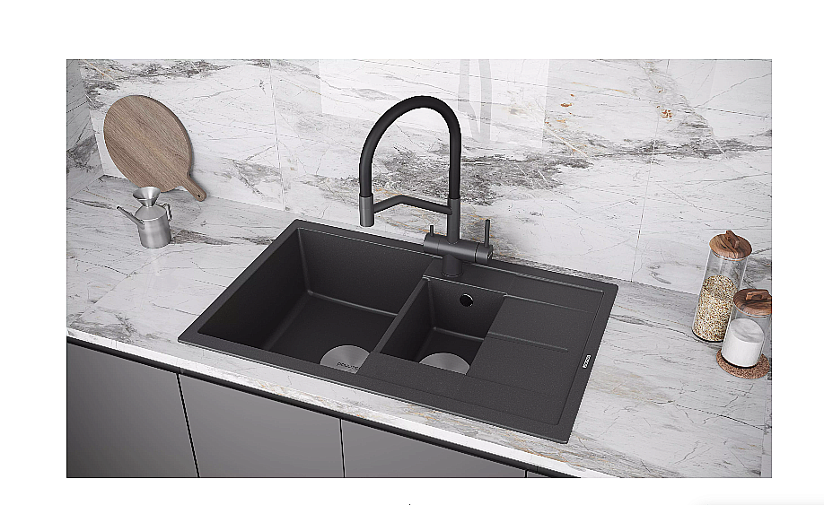 Смеситель для кухни Paulmark Rubert Ru213175-BLM черный купить в интернет-магазине сантехники Sanbest