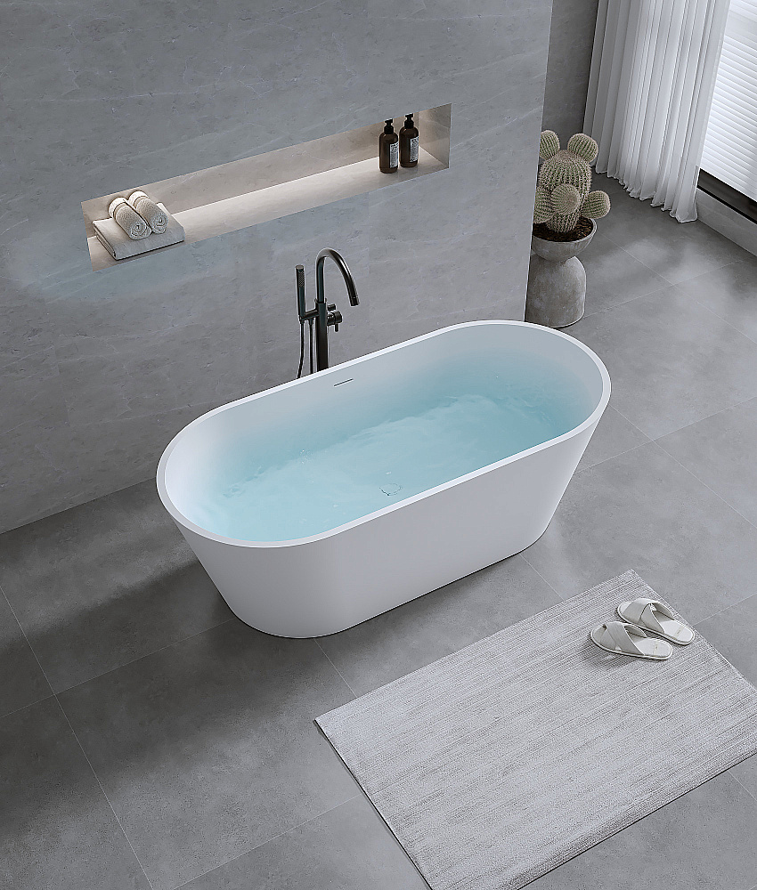 Ванна из искусственного камня TIMO solid ELISSA1700 170х80 белая купить в интернет-магазине Sanbest