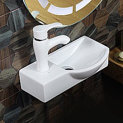 Раковина накладная Melana MLN-7947AR 41 чаша справа белая купить в интернет-магазине сантехники Sanbest