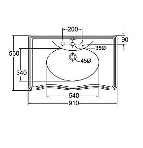 Раковина подвесная Azzurra Jubilaeum 91 JUB200/90 bi*1 белая  купить в интернет-магазине Sanbest