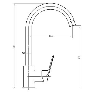 Смеситель для кухни LORANTO AVRORA LR70506000 хром купить в интернет-магазине сантехники Sanbest