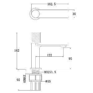 Смеситель для раковины Allen Brau Liberty Citec 5.33001.31 Черный Матовый купить в интернет-магазине сантехники Sanbest