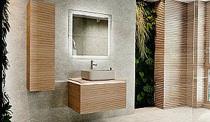 Зеркало Jorno Karat 80 Kar.02.80/P/W белое в ванную от интернет-магазине сантехники Sanbest