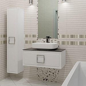 Пенал LA FENICE Cubo Bianco 30 белый/ручка хром для ванной в интернет-магазине сантехники Sanbest