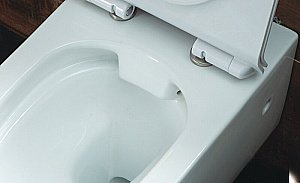 Унитаз подвесной Agger AT05100 белый, с крышкой микролифт, безободковый купить в интернет-магазине Sanbest