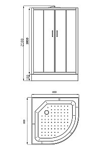 Душевая кабина Parly Classic Эконом EC831 , тонированное стекло 4мм, 80x80 купить в интернет-магазине Sanbest