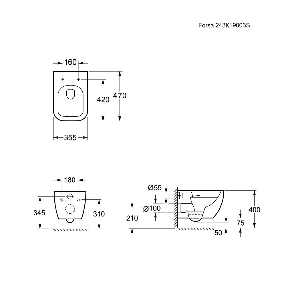 Унитаз подвесной Ambassador Forsa 243K19003S с крышкой микролифт, белый купить в интернет-магазине Sanbest