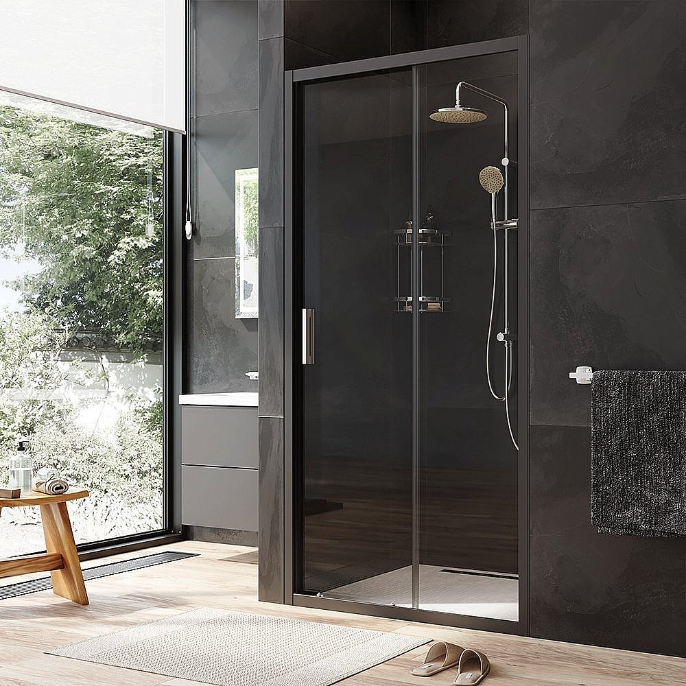 Душевая дверь AM.PM GEM W90G 100 прозрачная/черный купить в интернет-магазине Sanbest