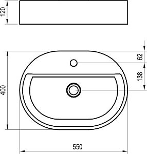 Раковина накладная Ravak CERAMIC 55 O SLIM Shelf XJX01155003 купить в интернет-магазине Sanbest