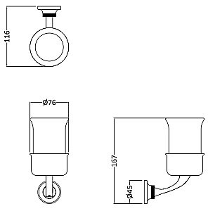 Стакан Burlington Guild GU003G золото/белый купить в интернет-магазине сантехники Sanbest