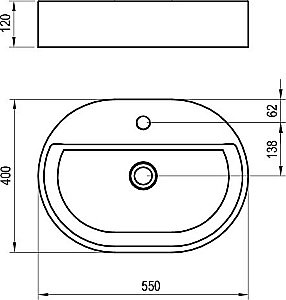 Раковина накладная Ravak CERAMIC 55 O SLIM Shelf XJX01155003 купить в интернет-магазине Sanbest
