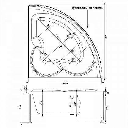 Акриловая ванна Aquanet Manila 150 205522 с к/с купить в интернет-магазине Sanbest