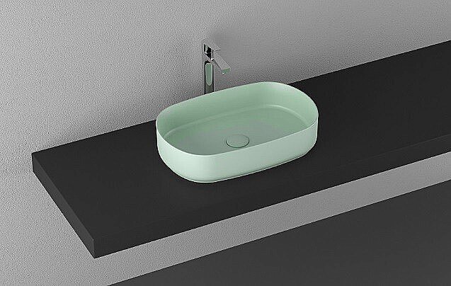 Раковина ISVEA Infinity 55 10NF65055SV-2T мятно-зеленый матовый купить в интернет-магазине Sanbest