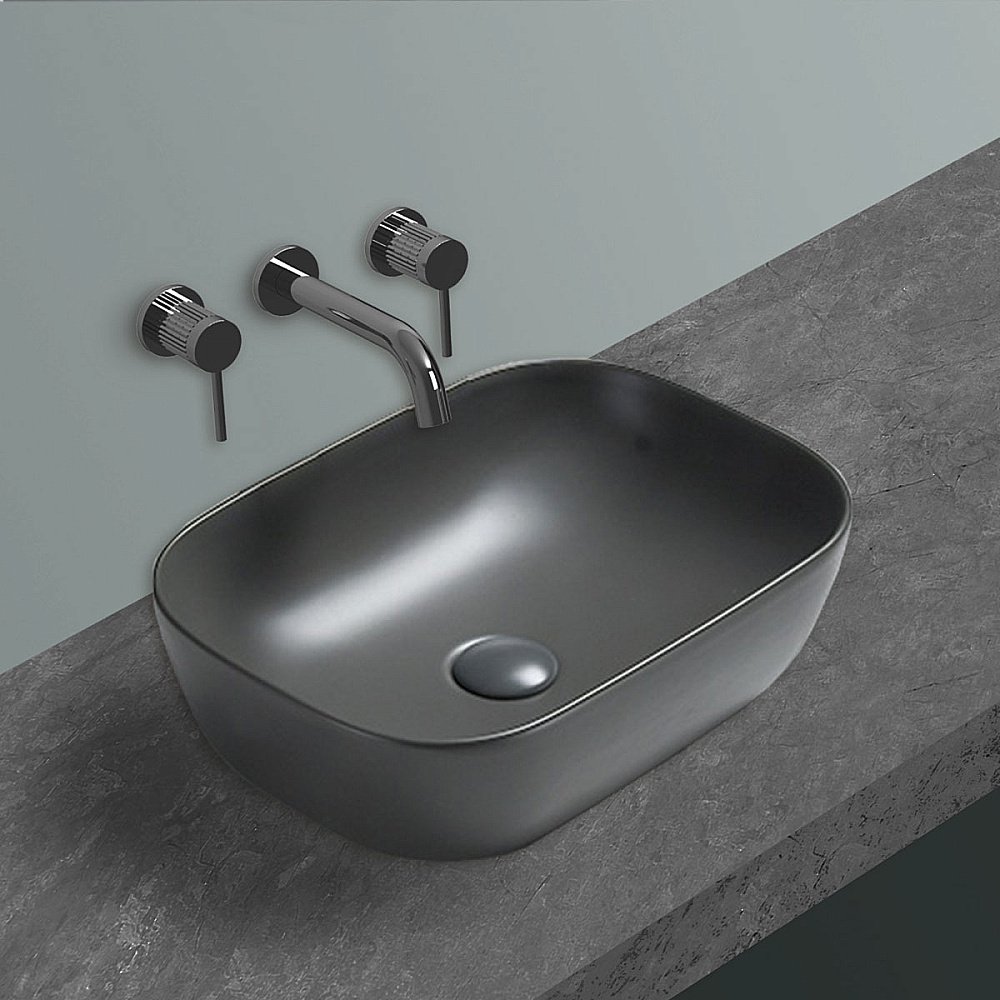 Раковина накладная Vincea 45,5 VBS-102MA антрацит матовый купить в интернет-магазине Sanbest