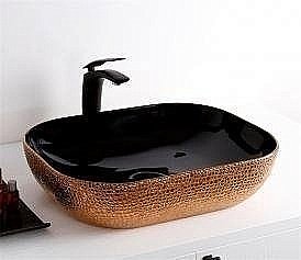 Раковина накладная Ceramalux NC 50 D1302H024 медь, черная купить в интернет-магазине Sanbest