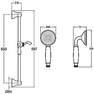 Душевой гарнитур Jacob Delafon LOUISE E24364-BCN матовое золото купить в интернет-магазине сантехники Sanbest