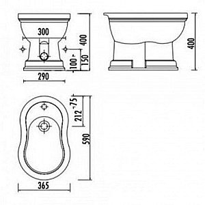 Биде напольное Creavit Klasik KL500-00CB00E-WP00 купить в интернет-магазине Sanbest