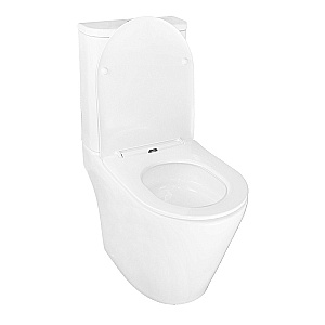 Унитаз напольный Azario Berton AZ-6093 белый, безободковый, с бачком, с крышкой микролифт, слив торнадо купить в интернет-магазине Sanbest