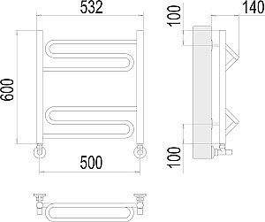 Полотенцесушитель водяной Terminus Юпитер П6 500х600 купить в интернет-магазине сантехники Sanbest