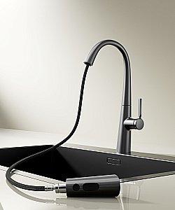 Смеситель для кухни Vincea VKF-176GM вороненая сталь купить в интернет-магазине сантехники Sanbest