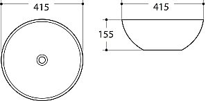 Раковина накладная Art&Max 41,5 AM-104 белая купить в интернет-магазине Sanbest