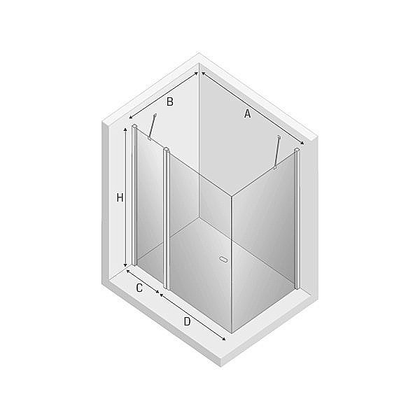 Душевой уголок NEW TRENDY NEW SOLEO K-0654 100x120 стекло прозрачное/профиль хром купить в интернет-магазине Sanbest