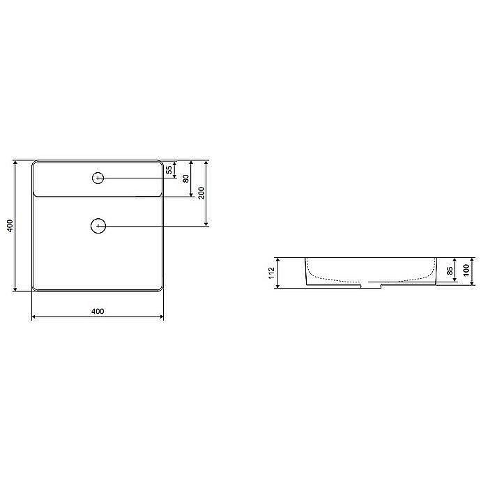 Раковина Excellent Rima 40 CEEX.4901.400.WH белая купить в интернет-магазине Sanbest