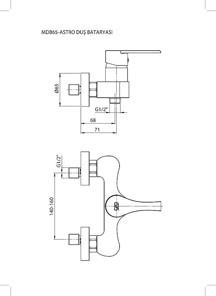 Смеситель для душа GPD ATROS MDB65 купить в интернет-магазине сантехники Sanbest