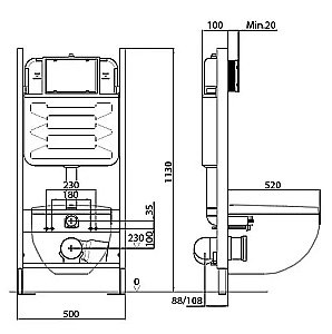 Унитаз c инсталляцией Elite  E21743RU-00, сиденье тонкое микролифт, панель для двойного смыва, глянцевый белый (E36495-NF+E36496-00+EDX114RU) купить в интернет-магазине Sanbest