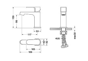 Смеситель для раковины Aquatek Оберон AQ1210BG 98 золото шлифованное, без донного клапана купить в интернет-магазине сантехники Sanbest