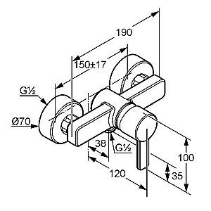 Смеситель для душа Kludi Zenta 388700575 купить в интернет-магазине сантехники Sanbest