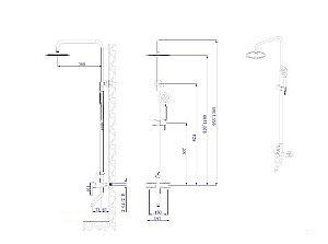 Душевая система Rush Santiago SUS1116-40Black черная матовая купить в интернет-магазине сантехники Sanbest