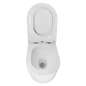 Унитаз подвесной Azario Nata AZ-5102T-WHT белый, безободковый, с крышкой микролифт, слив торнадо купить в интернет-магазине Sanbest