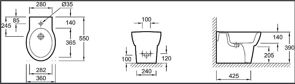 Биде напольное Jacob Delafon OVE E1705-00 купить в интернет-магазине Sanbest